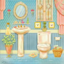 国外可爱清新风格装饰画素材: 厕所和浴室装饰画 B
