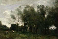 柯罗油画作品: 森林风景油画