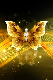 蝴蝶晶瓷画素材下载: 耀眼的蝴蝶装饰画欣赏 B