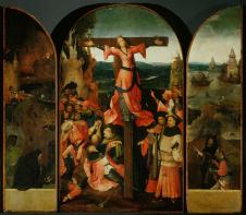 博斯作品: 被钉上十字架的殉道者圣女茱莉亚三联画