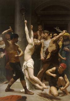 布格罗油画:被鞭打的基督