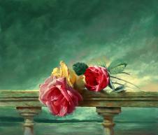 阿列克谢安东诺夫油画作品: 两朵玫瑰花油画素材下载