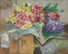 维亚尔作品: 桌子上的花卉