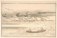 喜多川歌磨作品: 渔船浮世绘高清图片素材