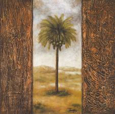 中东装饰画素材: 椰树装饰画 椰树肌理画 A