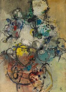 欧美抽象油画 ROLF CAVAEL-Abstrakte Komposition 1967