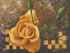 现代装饰画素材: 黄玫瑰花