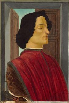 波提切利作品: 朱里奥·德·美第奇的肖像 - portrait of giuliano de medici