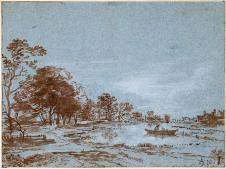 阿尔特·范·德·内尔作品: 月光下的河流景观 River L