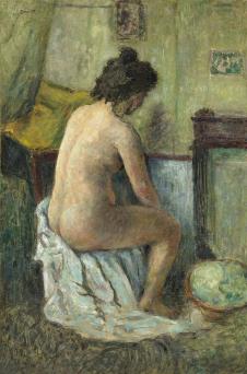 博纳尔油画: 坐着的裸体女人 FEMME DANS UN INTÉRIEUR