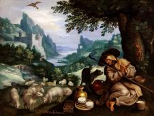 勃鲁盖尔高清油画作品欣赏: 牧羊人
