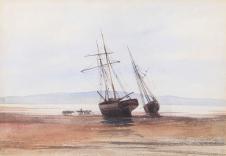 安德鲁·尼科尔（Andrew Nicholl） Framed, unsigned, watercolour 帆船水彩画
