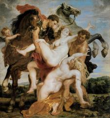 鲁本斯油画作品: 劫夺吕西普的女儿