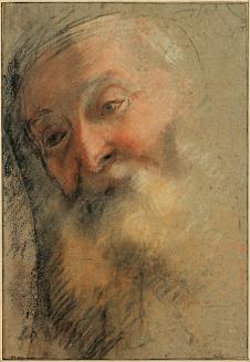Federico Barocci 费德里科·巴罗奇作品: Head of an Old Bearded Man,