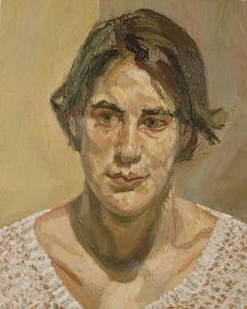卢西安弗洛伊德油画作品: 女人头像