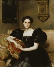 萨金特油画作品 mrs. john j. chapman 黑衣女人肖像油画欣赏