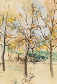 乔瓦尼·波尔蒂尼作品: 树木水彩习作