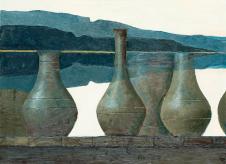 现代欧美绘画之高清写实静物画: 灰色的陶罐油画