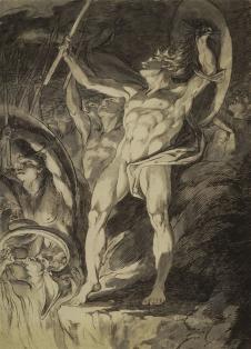 詹姆斯·巴瑞  Study for the etching “Satan and hi
