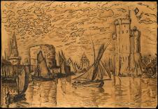 西涅克素描作品: La-Rochelle 拉罗谢尔港口
