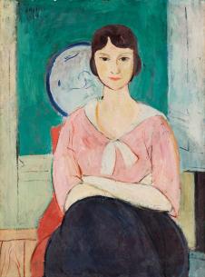 欧美现代画: 坐着的女人油画欣赏