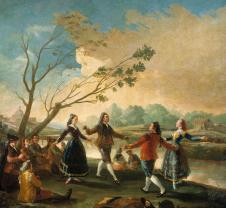 戈雅作品  曼萨纳雷斯河岸上的舞蹈油画