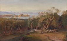 爱德华·李尔: Corfu from Ascension  森林油画