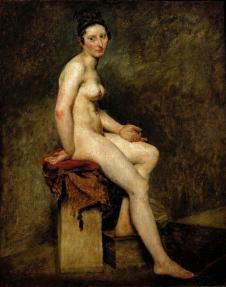 德拉克罗瓦作品:坐着的裸体女人