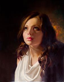 阿列克谢安东诺夫油画作品: 女孩肖像油画