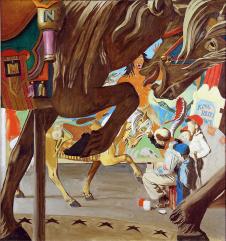 诺曼洛克威尔作品:马戏团的木马