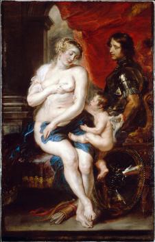 鲁本斯油画作品: 丘比特解开维纳斯的腰带 维纳斯油画