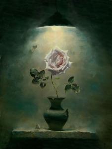 阿列克谢安东诺夫油画作品: 骄傲的玫瑰油画 超写实玫瑰花油画素材