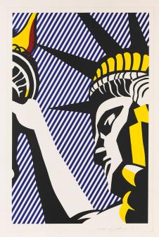 欧美抽象油画 ROY LICHTENSTEIN-I Love Liberty 1982 胜利女神像
