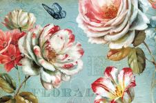 玫瑰花花鸟画: 蝴蝶和玫瑰花装饰画