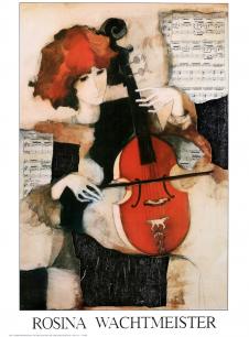 现代人物抽象油画: 拉小提琴的女人