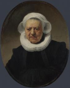 伦勃朗作品: 披索夫人肖像 Portrait of Aechje Claesd