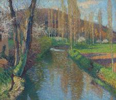 亨利马丁油画:乡村河流油画欣赏