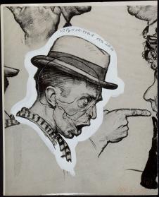诺曼洛克威尔素描作品: 人物头像素描和头骨