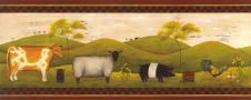 农场装饰画素材下载: 奶牛,鸡,绵羊,猪