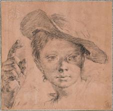 乔瓦尼·巴蒂斯塔·皮亚泽塔Giovanni Battista Piazzetta作品: Portrait of a Boy Pointi 男孩肖像