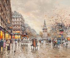 安托万·布兰查德作品:冬天的巴黎街道