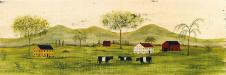 乡村牧场装饰画: 田野里的奶牛