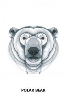 电脑装饰画设计:之圆圈组成的动物画:熊头装饰画