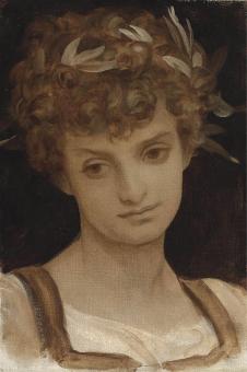 弗雷德里克·莱顿素描作品: 美丽女士肖像素描
