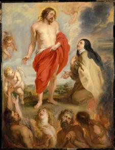 鲁本斯油画作品: 阿维拉的圣女德肋撒为炼狱中的灵魂