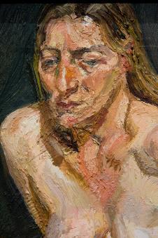 英国画家卢西安弗洛伊德作品 裸女半身像