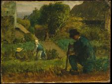米勒油画作品: 忙碌的农民油画欣赏