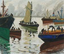 贝尼托·金克拉·马丁  Benito Quinquela Martin 码头油画欣赏