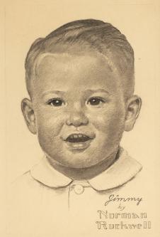 诺曼洛克威尔素描作品: 小男孩肖像素描