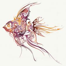 多联电脑装饰画设计素材之缤纷动物装饰画: 热带鱼